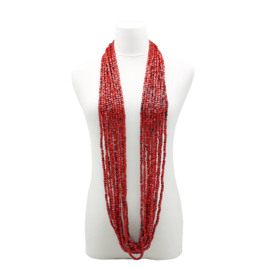 PASHMINA 10 STRAND RED/BLACK