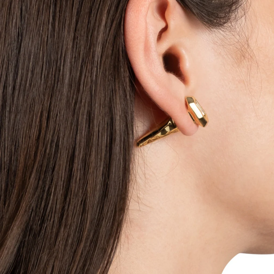 Crystal Spear Front Back Stud Earrings
