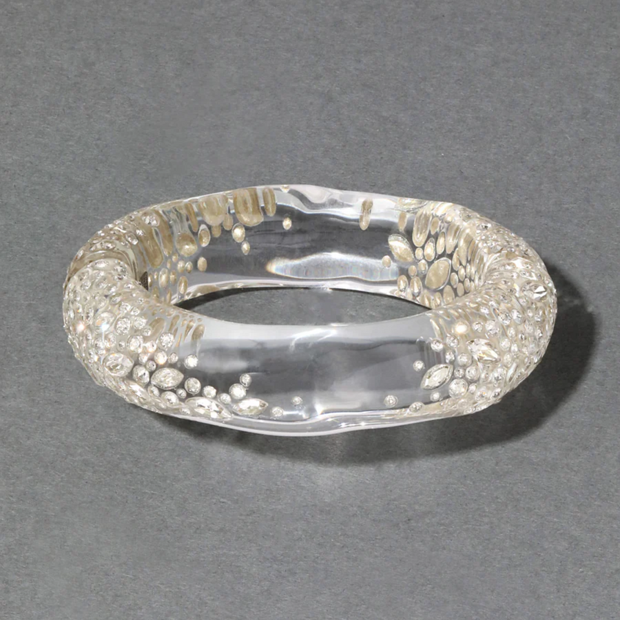 CONFETTI  Clear CRYSTAL LUCITE BRACELET