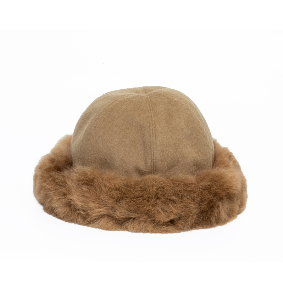 Alpaca Fur Felted Hat - Camel