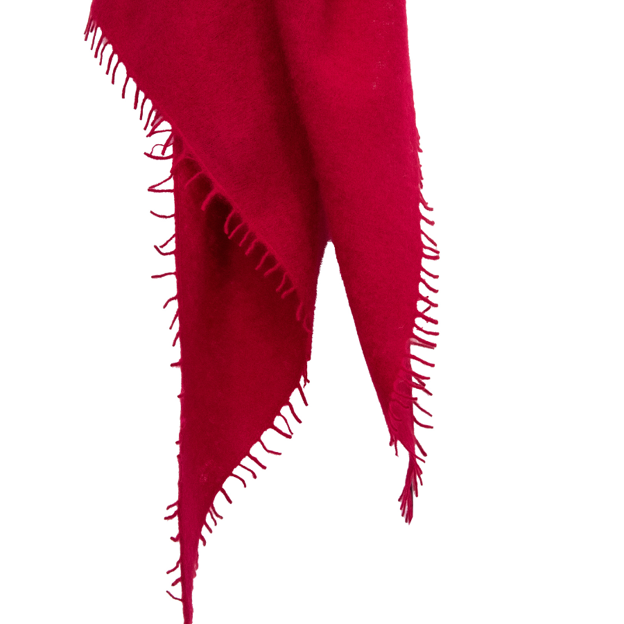 Felted Cashmere Triangle Scarf: Dilusha Red