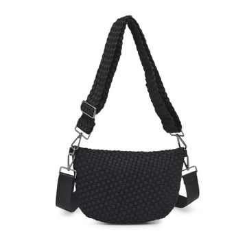 Black Ethereal Woven Neoprene Crossbody Bag