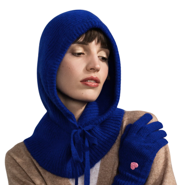 Cashmere Hoodie Balaclava - Cobalt