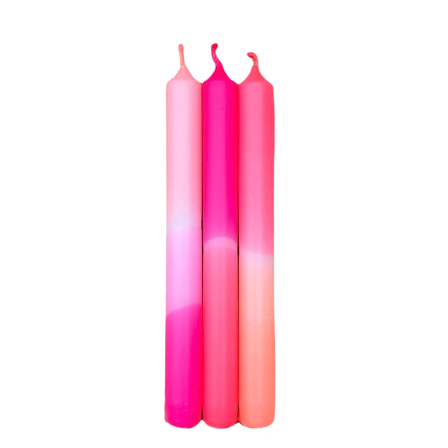Dip Dye Neon Candles - Limited Edition Pink