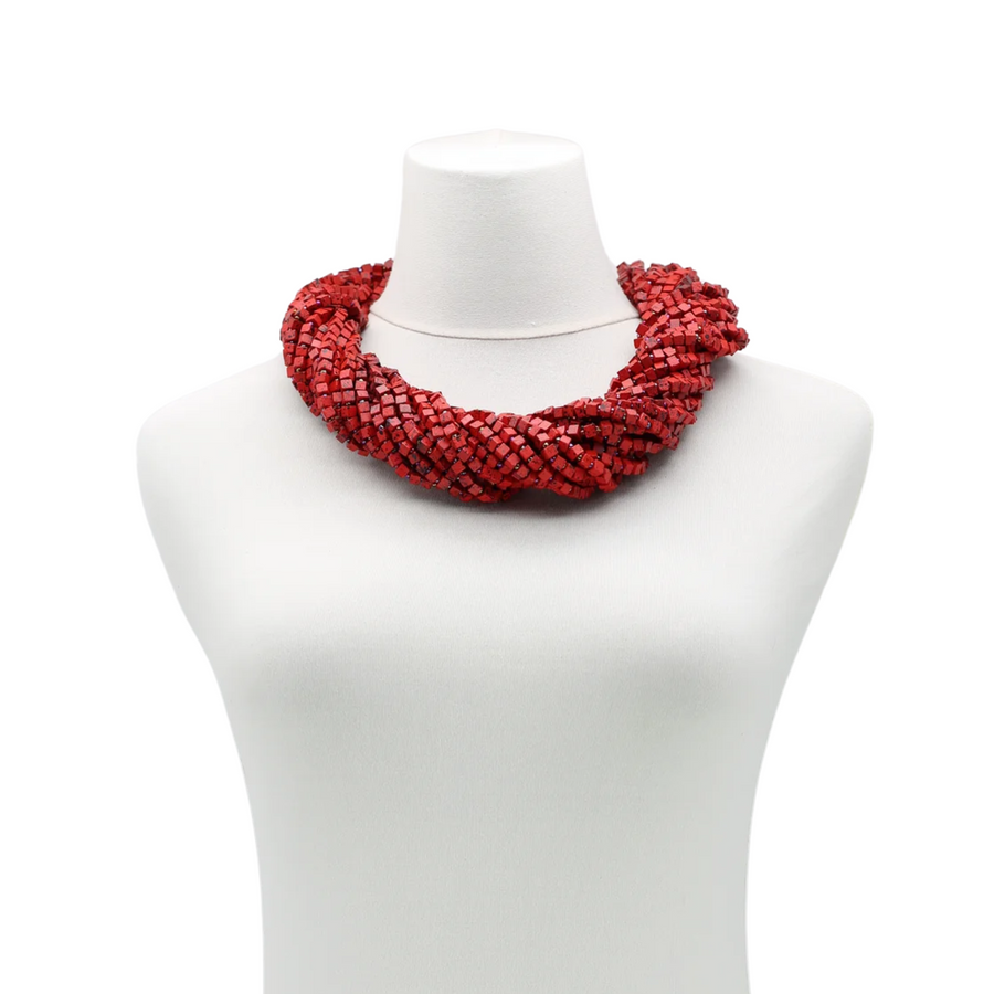 PASHMINA 10 STRAND RED/BLACK