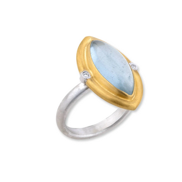 Sky Aquamarine & Diamond Ring
