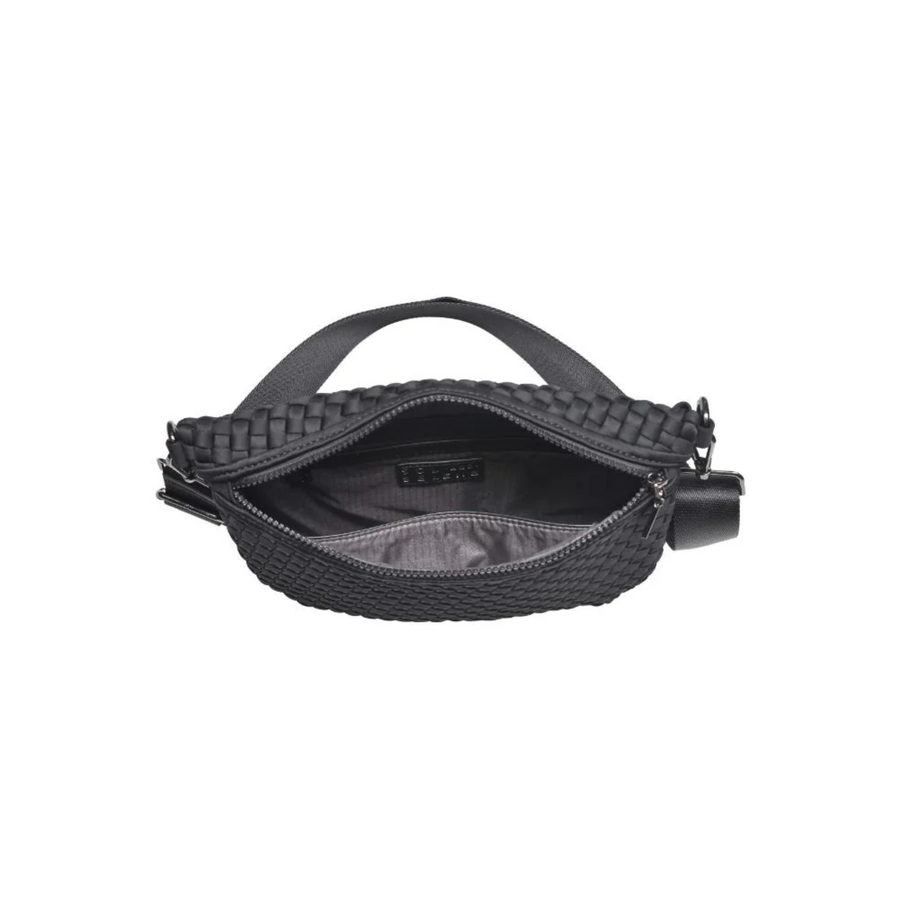 Black Ethereal Woven Neoprene Crossbody Bag