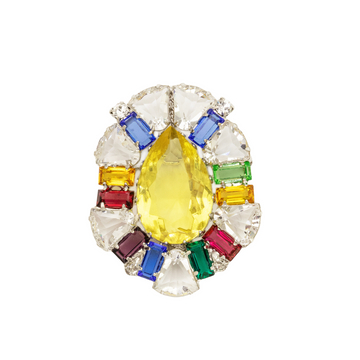 Rainbow oval brooch 2