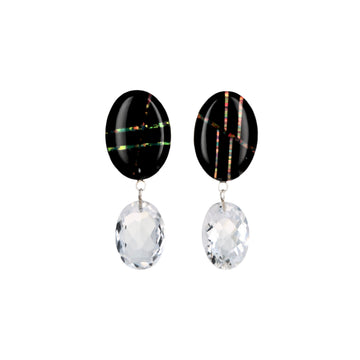 Opal and Rock Crystal Earrings
