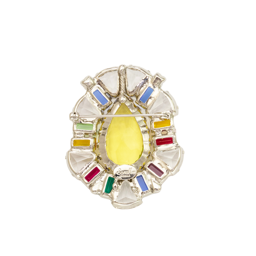 Rainbow oval brooch 2