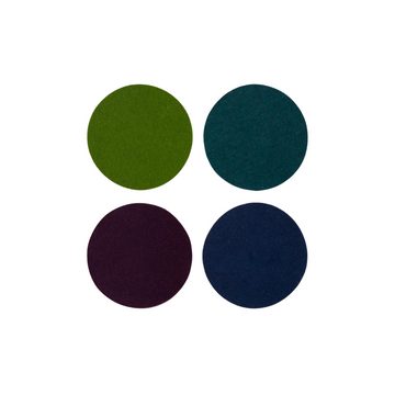 4-Pack Bierfilzl Merino Wool Round Coasters - Jewel