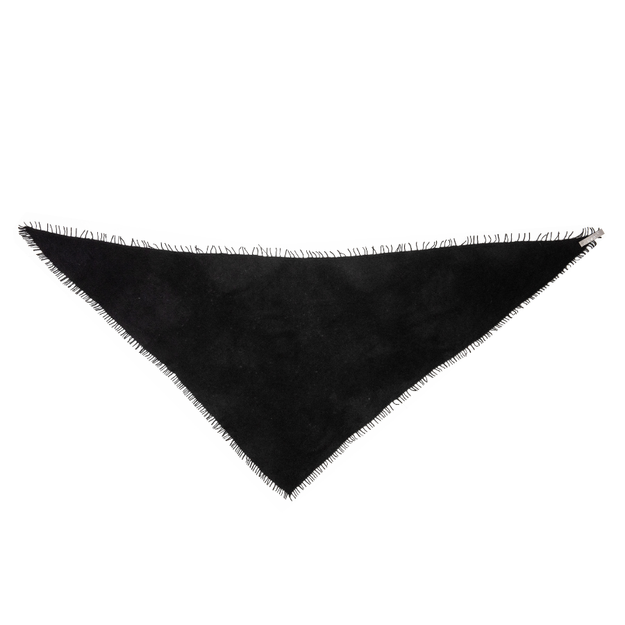 Felted Cashmere Triangle Scarf - Black