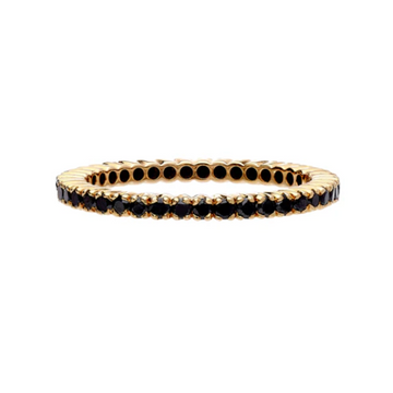 18K BR Prong Black Diamond Band