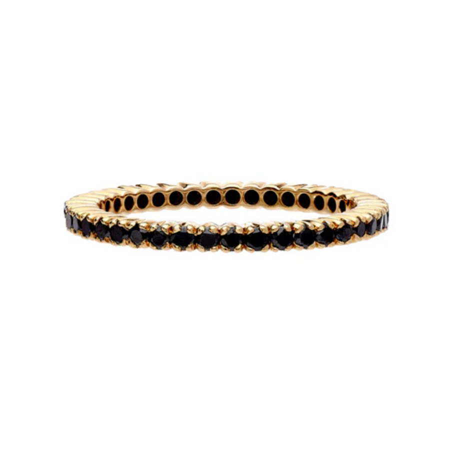 18K BR Prong Black Diamond Band