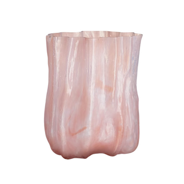 TALL PINK PEARL CRACKLE VASE