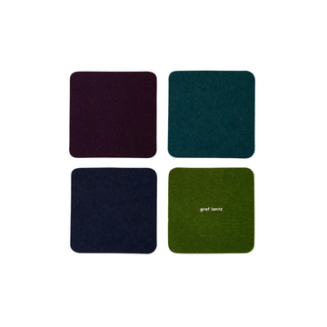 4-Pack Bierfilzl Merino Wool Square Coasters - Jewel