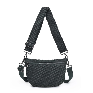 Olive Ethereal Woven Neoprene Crossbody Bag