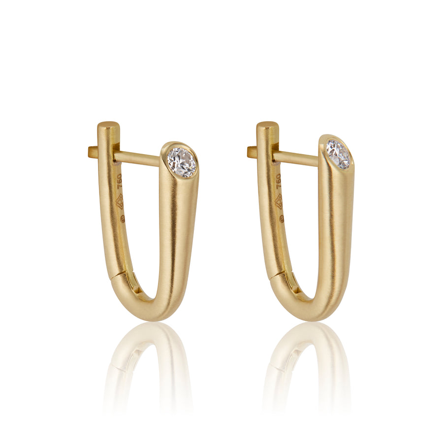 18k gold and diamond Thor(vi) Diamond Huggie Hoops