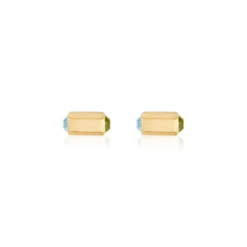 aquamarine and peridot Thor(vi) Small Hammer Studs