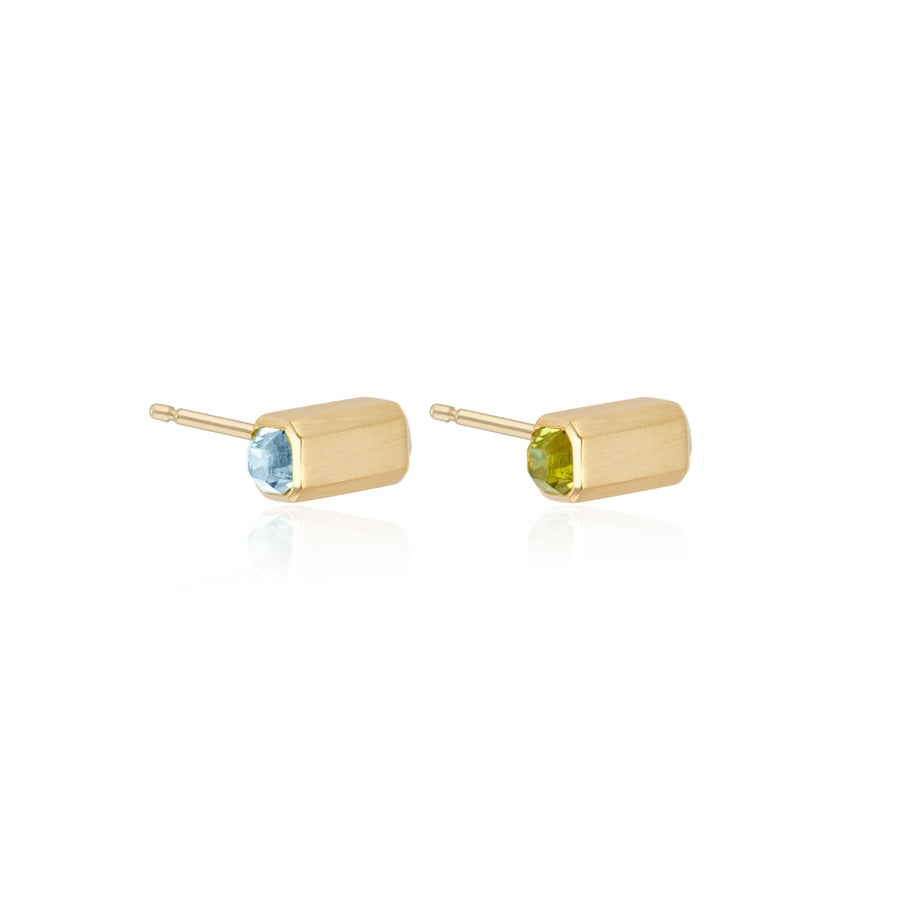 aquamarine and peridot Thor(vi) Small Hammer Studs