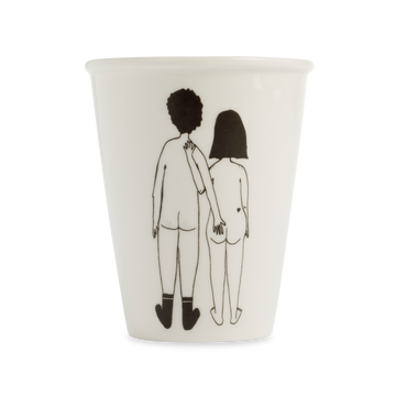 Cup- naked couple back