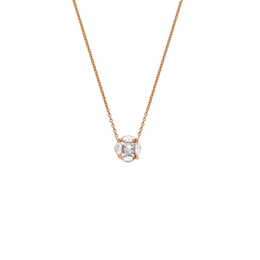 Sophia Marquise Rose Cut Diamonds Necklace - Rose Gold