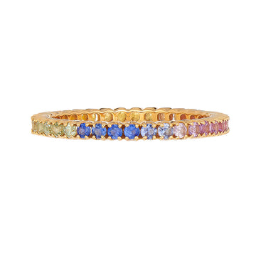 Rainbow Sapphire Prong Band - 6