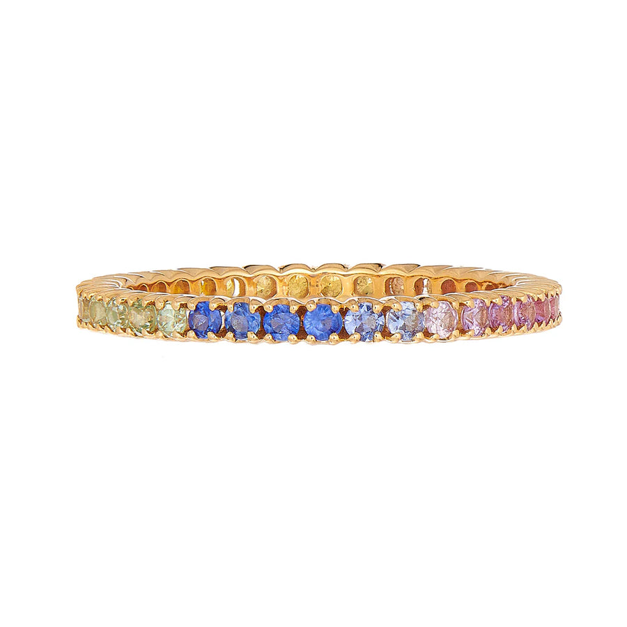 Rainbow Sapphire Prong Band - 6