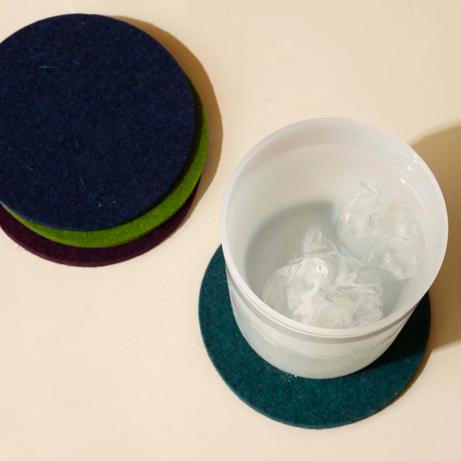 4-Pack Bierfilzl Merino Wool Round Coasters - Jewel