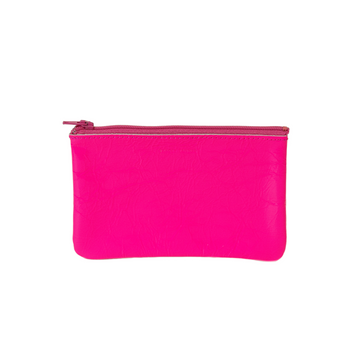 Small Fluoro Zip Pouch - Fluoro Pink