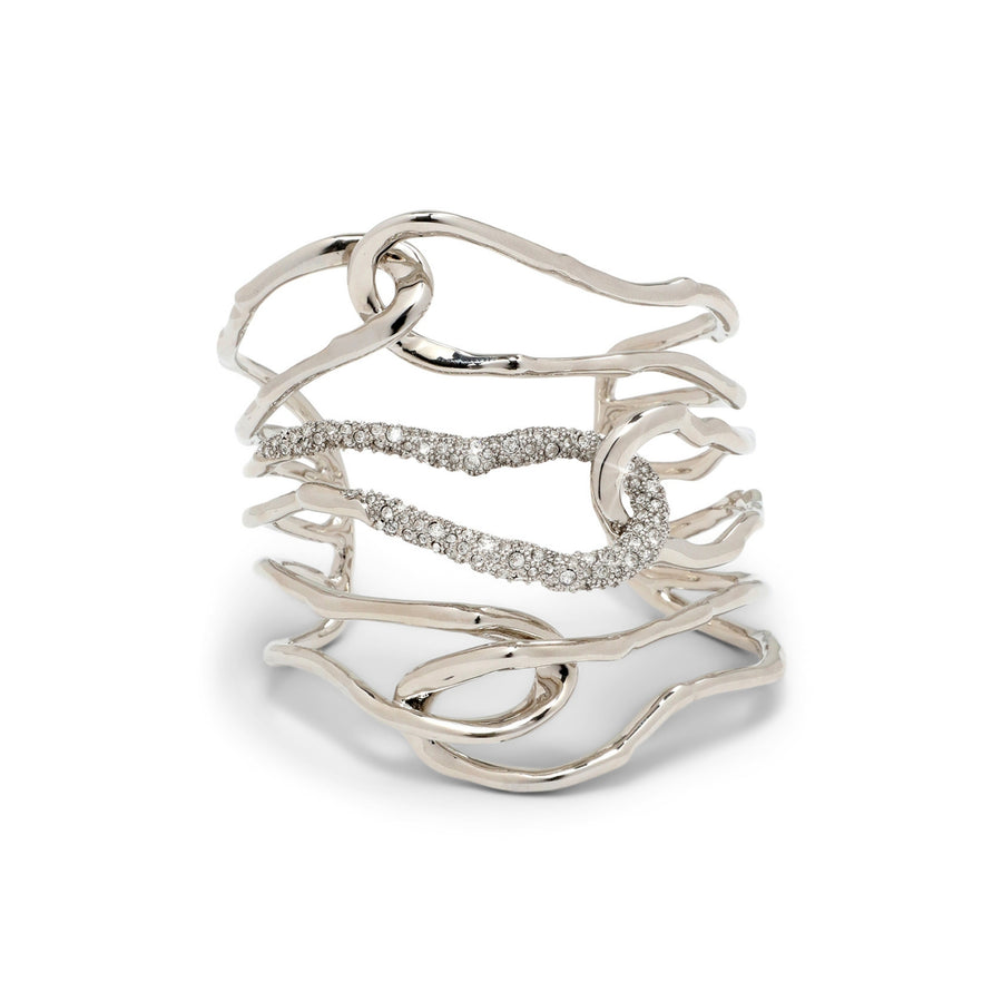 Solanales Large Twisted Cuff Bracelet - Silver