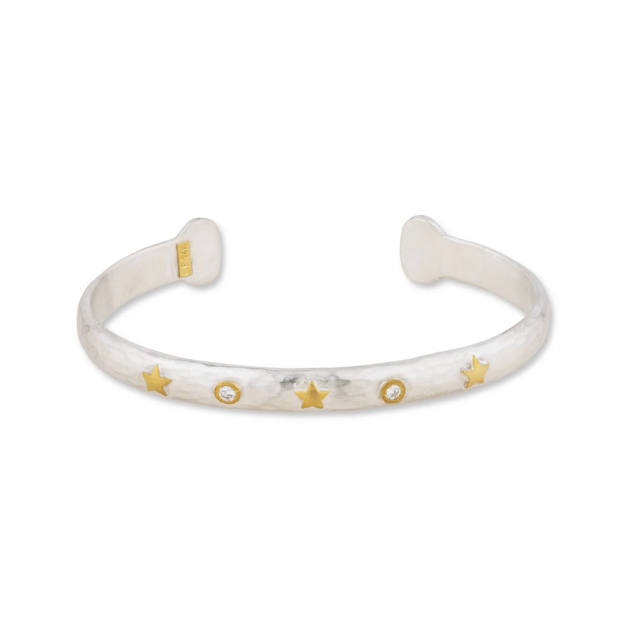 Stars Diamond Stockholm Open Cuff - Matte Silver & 24K Yellow Gold