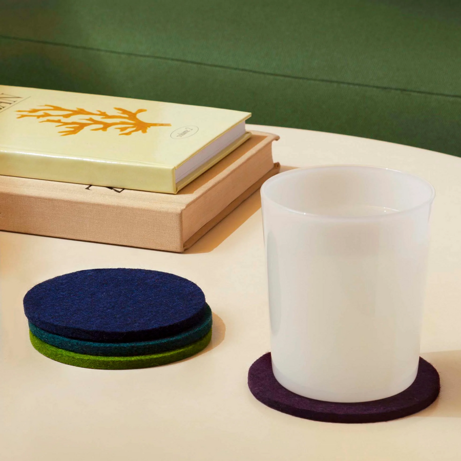 4-Pack Bierfilzl Merino Wool Round Coasters - Jewel