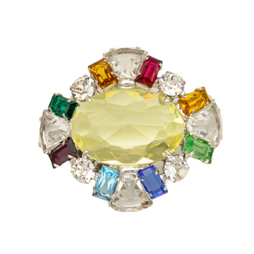 Rainbow oval brooch 1