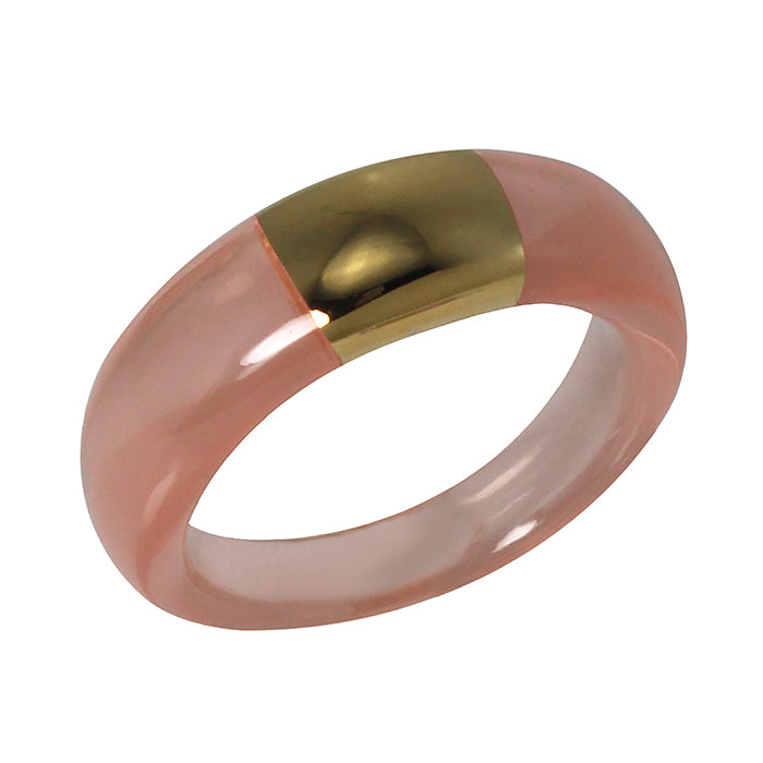 Resin Ring with 18K Gold-plated Detail - Frosty Lobster in a Size 7