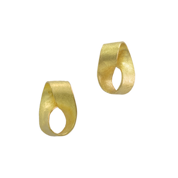 Gold Mobius Tiny Spiral Earrings