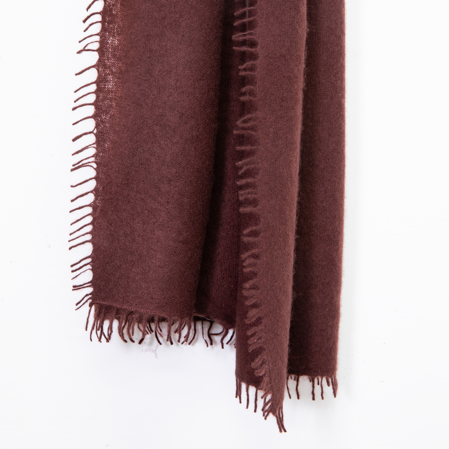 Felted Cashmere Oblong Scarf - Bitter Chocolate