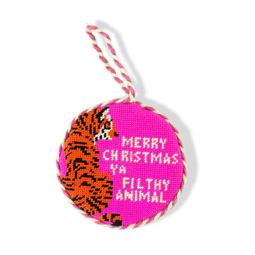 Merry Christmas ya Filthy Animal Needlepoint Ornament