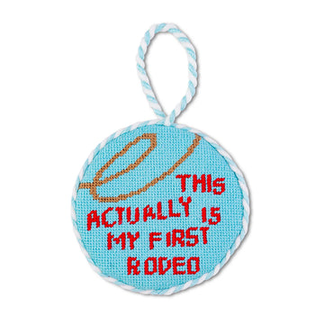 This actually is my First Rodeo Needlepoint Ornament