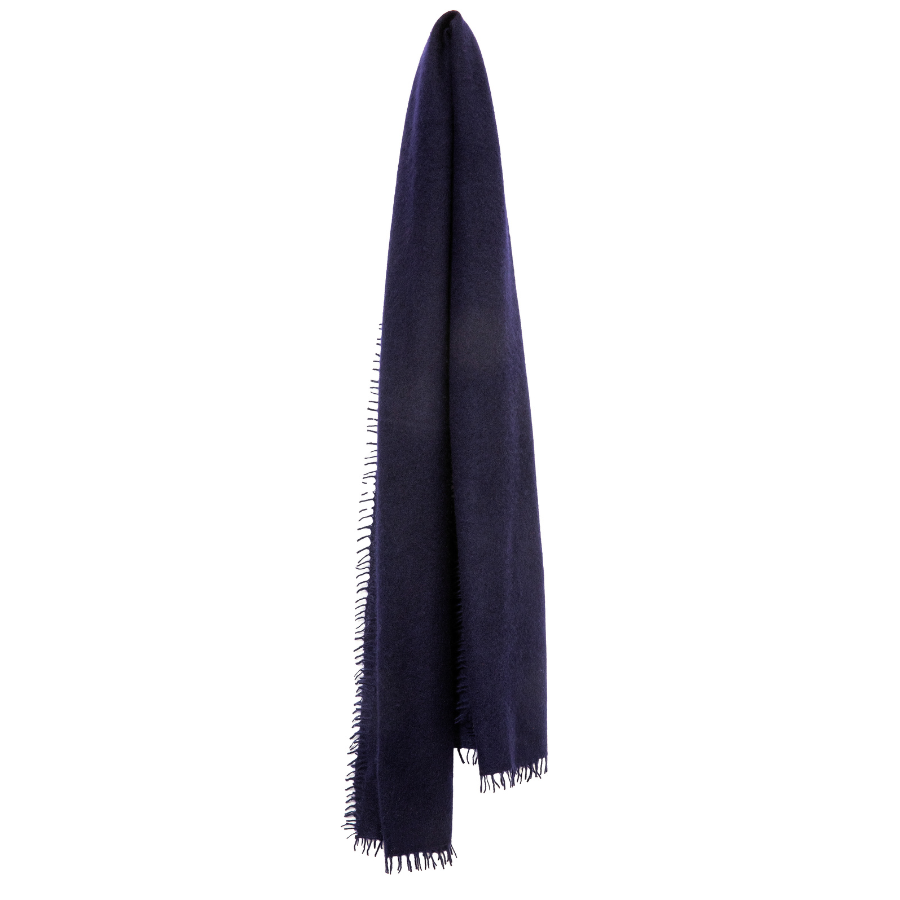 Felted Cashmere Oblong Scarf: Navy