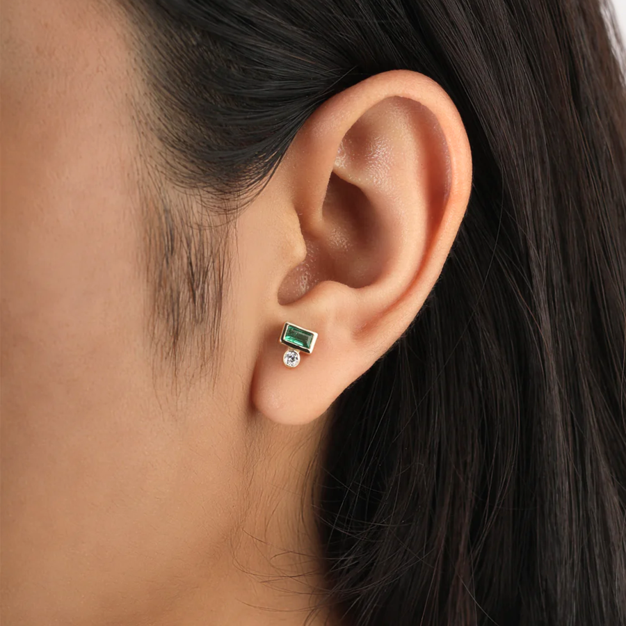 Raina Emerald Studs