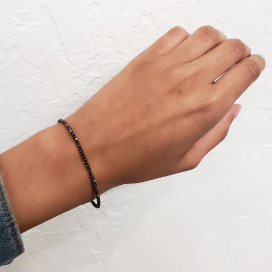 Noir Black Diamond Bead Small Bracelet
