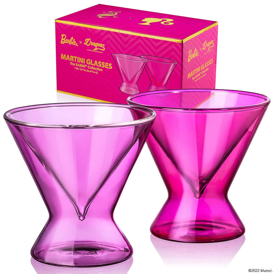 Barbie™ X Dragon Glassware® Stemless Martini Glasses - Set of 2