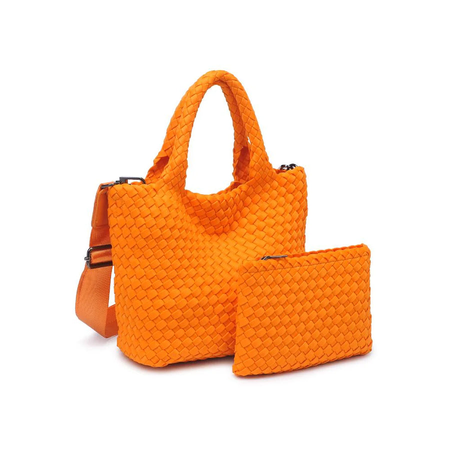 Neon Orange Sky's The Limit Small Tote Bag