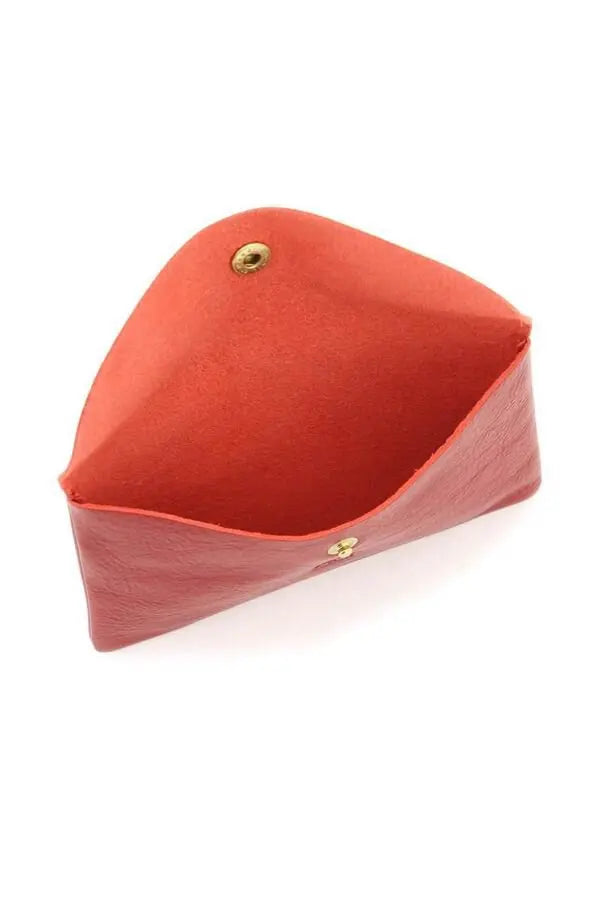 Cowhide Envelope Pouch - Red