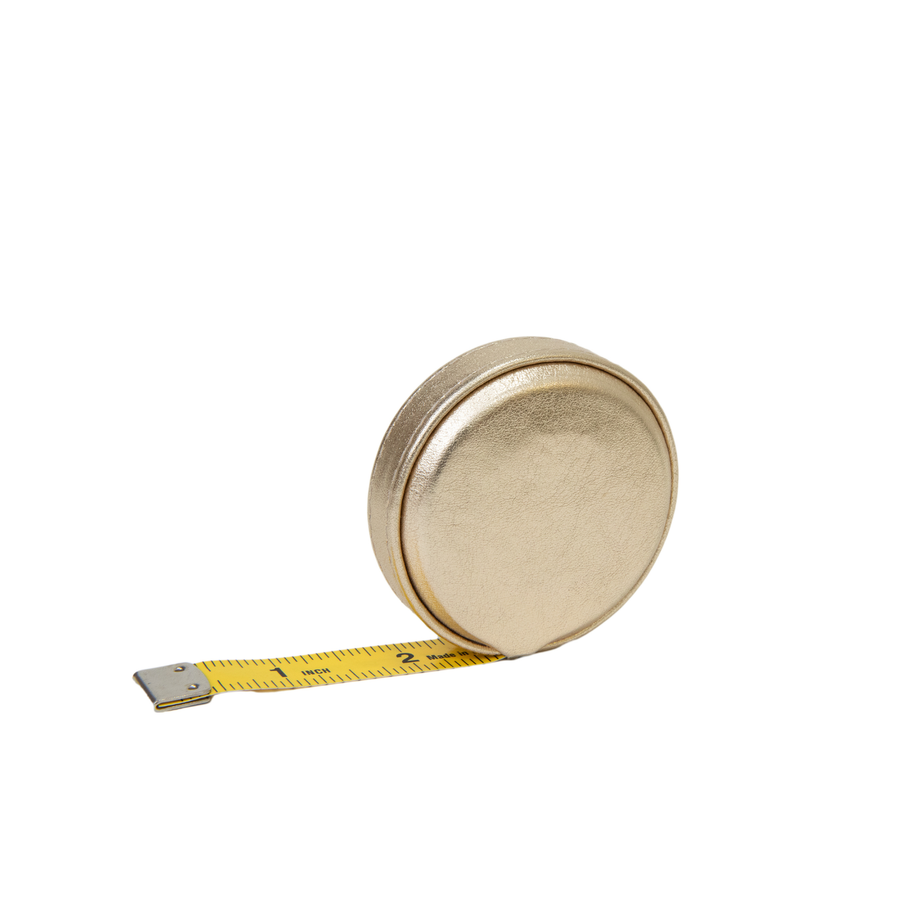 Large Tape Measure - White Gold Leather