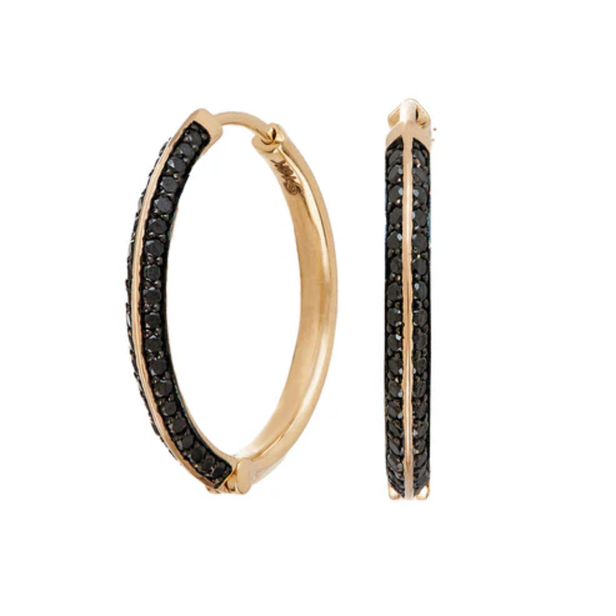 Sareena Black Diamond Hoops