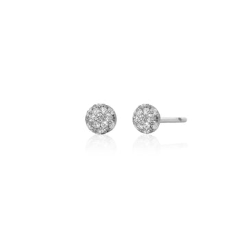 White Diamond Petite Disco Ball Studs