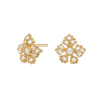 Enchanted Garden Earrings - 18K Yellow Gold & White Diamond
