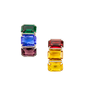Rainbow cluster Clip on earring 6